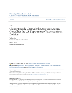 Closing Fireside Chat with the Assistant Attorney General for the US