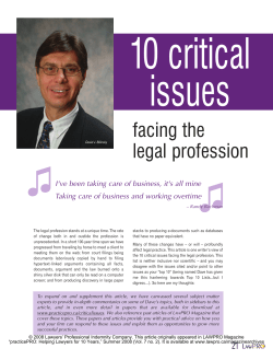 Critical Issues Facing the Legal Profession