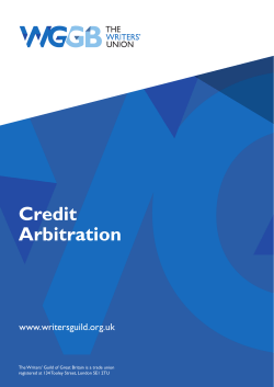 Credit Arbitration Guidelines - Writers` Guild of Great Britain