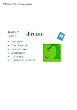 #17 Daily Activities_altruism.notebook
