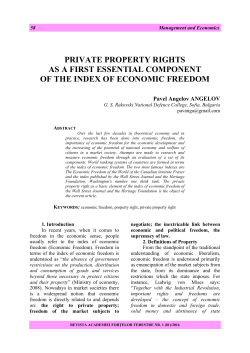 private property rights as a first essential component of the index of