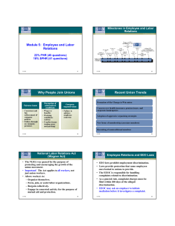 Module 5: Employee and Labor Relations Why - SHRM