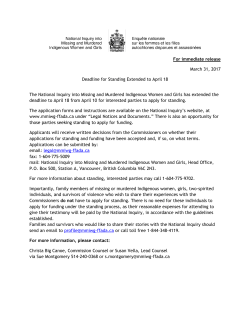 Date to Apply for Standing Extended to April 18