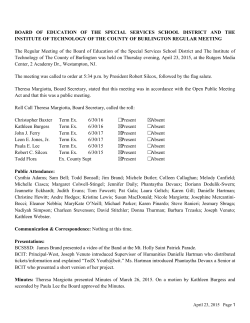 April 23 2015 Board Agenda - Burlington County Institute of