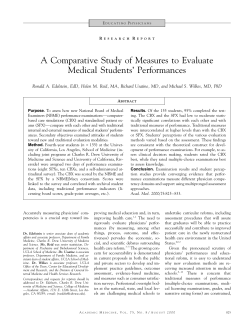 A Comparative Study of Measures to Evaluate Medical Students