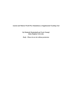 Ancient and Modern World War Simulations as Supplemental