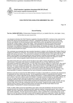 Page 1 of 4 Child Protection Legislation Amendment Bill 2015 (Proof