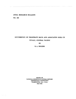 Occurence of Phosphate Rock in Tuvalu