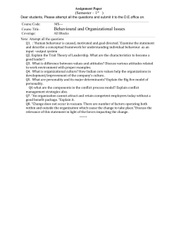 Assignment Paper SEM. I