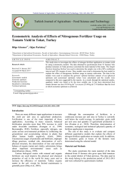 Econometric Analysis of Effects of Nitrogenous Fertilizer Usage on