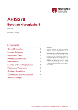 Learning Outcomes - Unit Guide