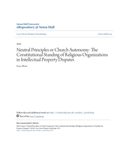 Neutral Principles or Church Autonomy