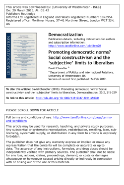 Promoting democratic norms? Social constructivism and the
