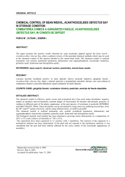CHEMICAL CONTROL OF BEAN WEEVIL, ACANTHOSCELIDES