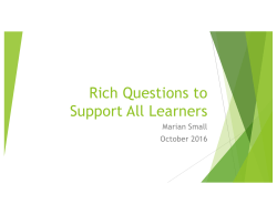 Rich Questions to Support All Learners