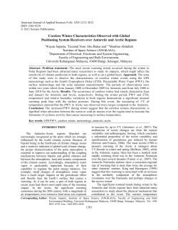Coreless Winter Characteristics Observed with Global Positioning