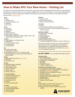 Housing Packing List &ndash; What to bring with you to APU!