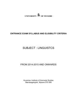 SUBJECT : LINGUISTCS
