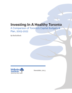 Investing In A Healthy Toronto