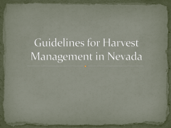 Guidelines for Harvest Management in Nevada
