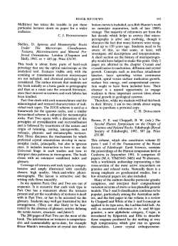 Shelley, D. Igneous and Metamorphic Rocks Under The Microscope
