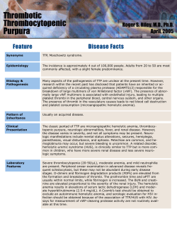 Thrombotic Thrombocytopenic Purpura