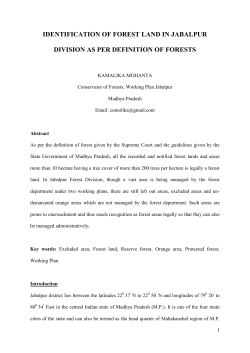 identification of forest land in jabalpur division as per definition of