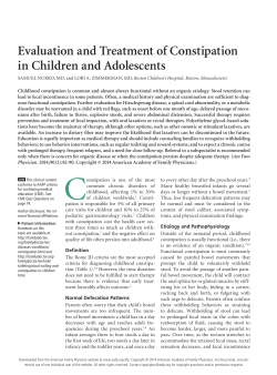 Evaluation and Treatment of Constipation in Children