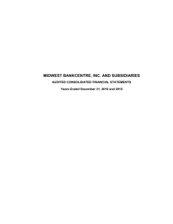2016 Annual Report - Midwest BankCentre