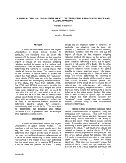 subvisual cirrus clouds - Virginia Space Grant Consortium