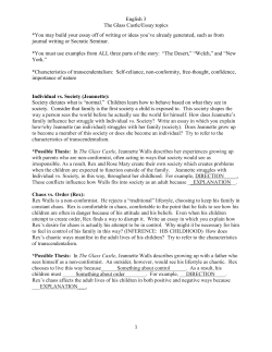 English 3 The Glass Castle/Essay topics *You may