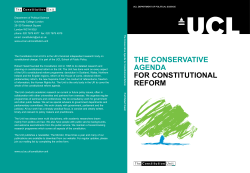 The ConservaTive agenda for ConsTiTuTional reform
