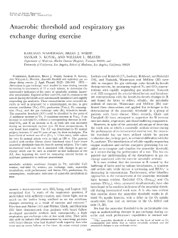 Anaerobic threshold and respiratory gas exchange during exercise
