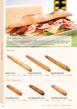 Baguette Demi Baguette Breads (Par