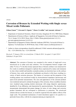 Corrosion of Bronzes by Extended Wetting with Single versus Mixed