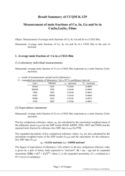 Measurement of mole fractions of Cu, In, Ga and Se in Cu(In,Ga)Se2