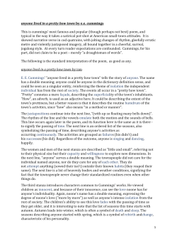 anyone lived in a pretty how town by e.e. cummings This is