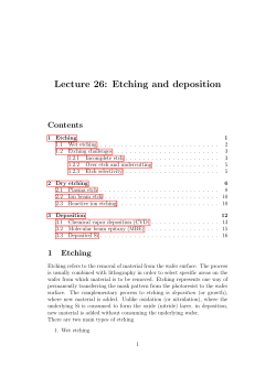 Lecture 26: Etching and deposition