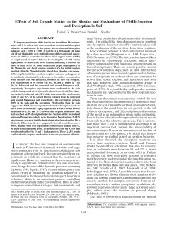Effects of Soil Organic Matter on the Kinetics and Mechanisms of Pb