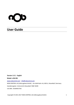 User Guide - NOB CONTROL