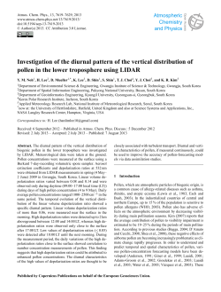 Investigation of the diurnal pattern of the vertical distribution of pollen
