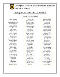 Dean`s List - Spring 2016  - College of Human Environmental
