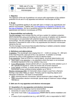 Safe use of x-ray apparatus and electron microscopes