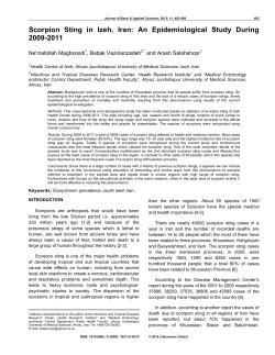 Scorpion Sting in Izeh, Iran: An Epidemiological Study During 2009
