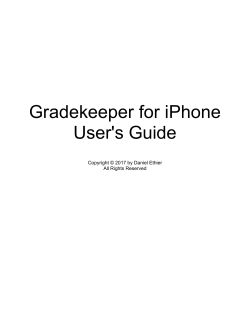 Gradekeeper for iPhone User`s Guide