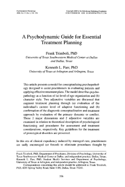 A Psychodynamic Guide for Essential Treatment