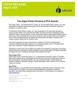 Argos Press Release - Cement Plants PCA Awards