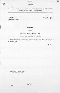 defence white paper, 1960 secret