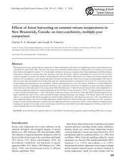 Effects of forest harvesting on summer stream temperatures in New