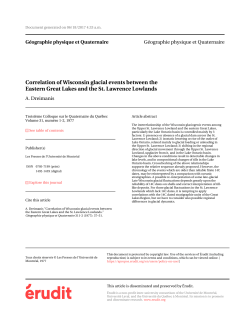 Correlation of Wisconsin glacial events between the Eastern Great